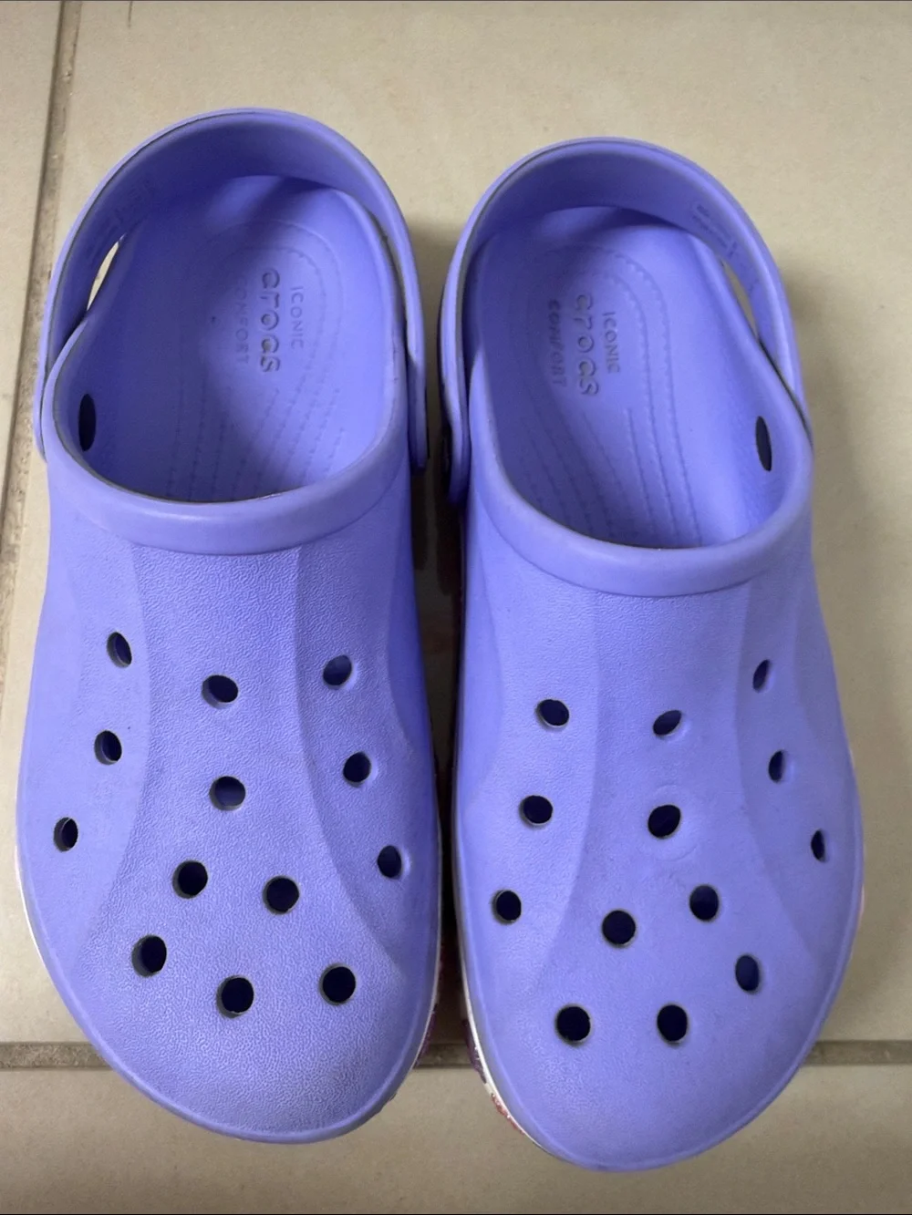 CROCS Kids Purple Garden Clogs with Floral Trim
